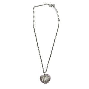 Swarovski‎ Silver Tone Heart Locket Pendant Necklace Swarovski Photo Holder Gift